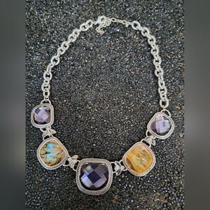 Elegant Silver and Gold-Toned Necklace